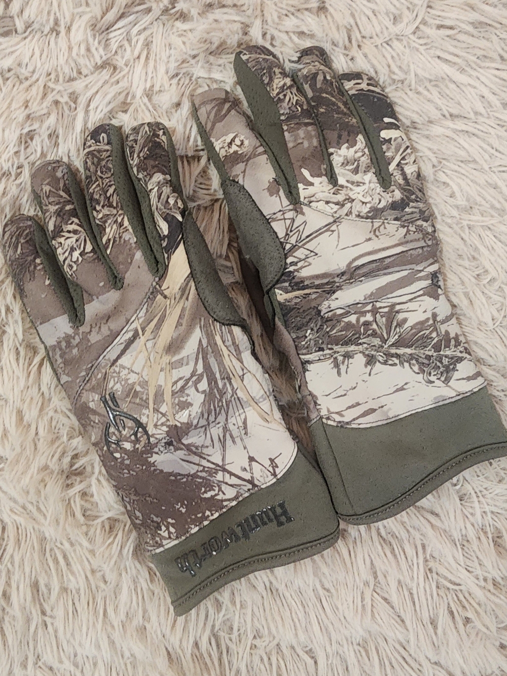 Men's Camouflage Hunting Gloves - Olive/Brown